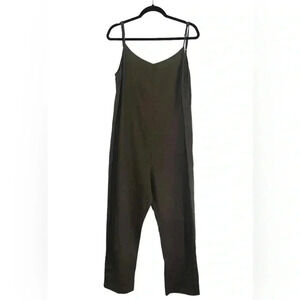 Aura Linen‎ Blend  One Piece Jumpsuit Adjustable Straps Relaxed Casual Sz M